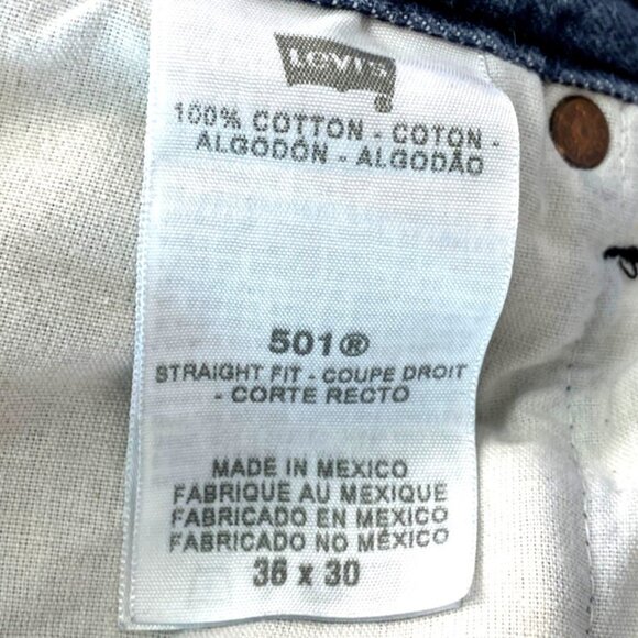 Levi's Vintage Wide Patch 501 Button Fly Original Straight Fit Faded Black Jeans - Picture 13 of 16